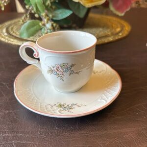 Floral Porcelain Teacup and Saucer Set
